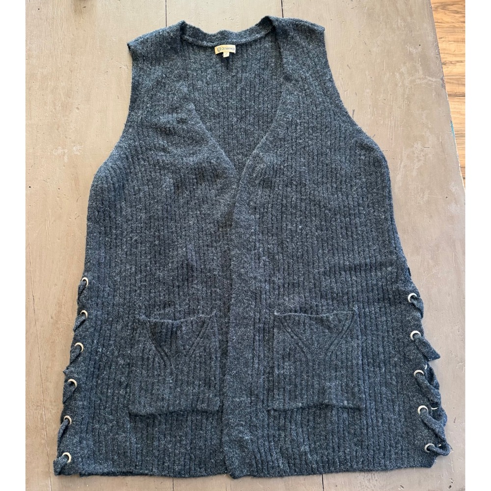 Democracy Boho Charcoal Art Teacher Vibes Long Cardigan Vest